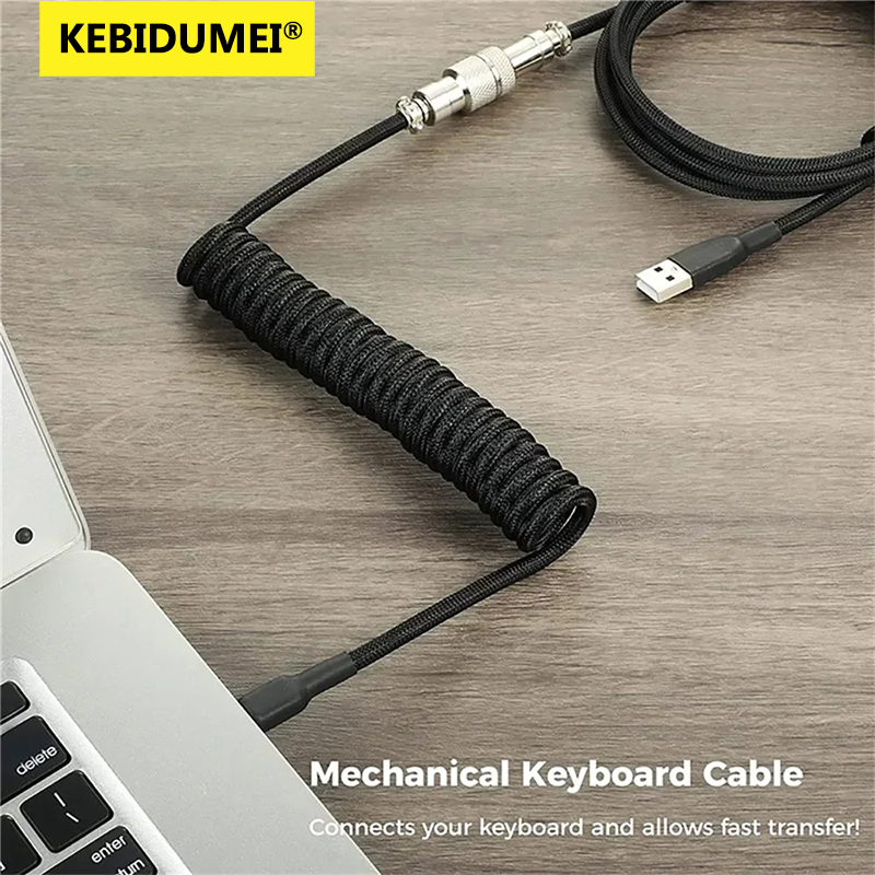 Gaming Keyboard Type C - Mechanical Keyboard Coiled Cable USB Type