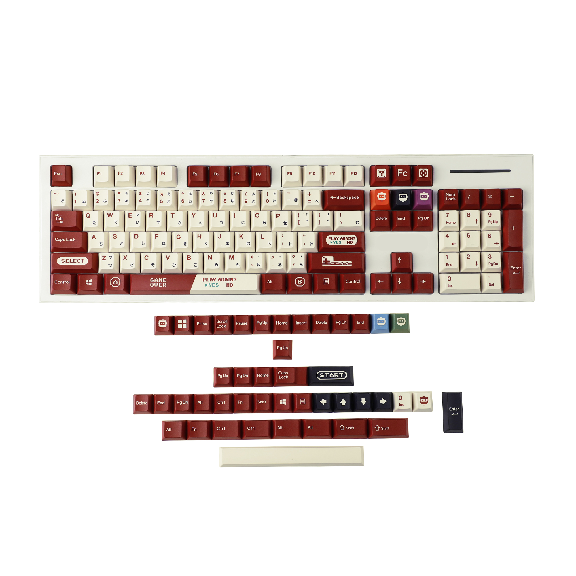 Gaming Keyboard Tkl - Gameboy Retro Red Beige Dye Sub