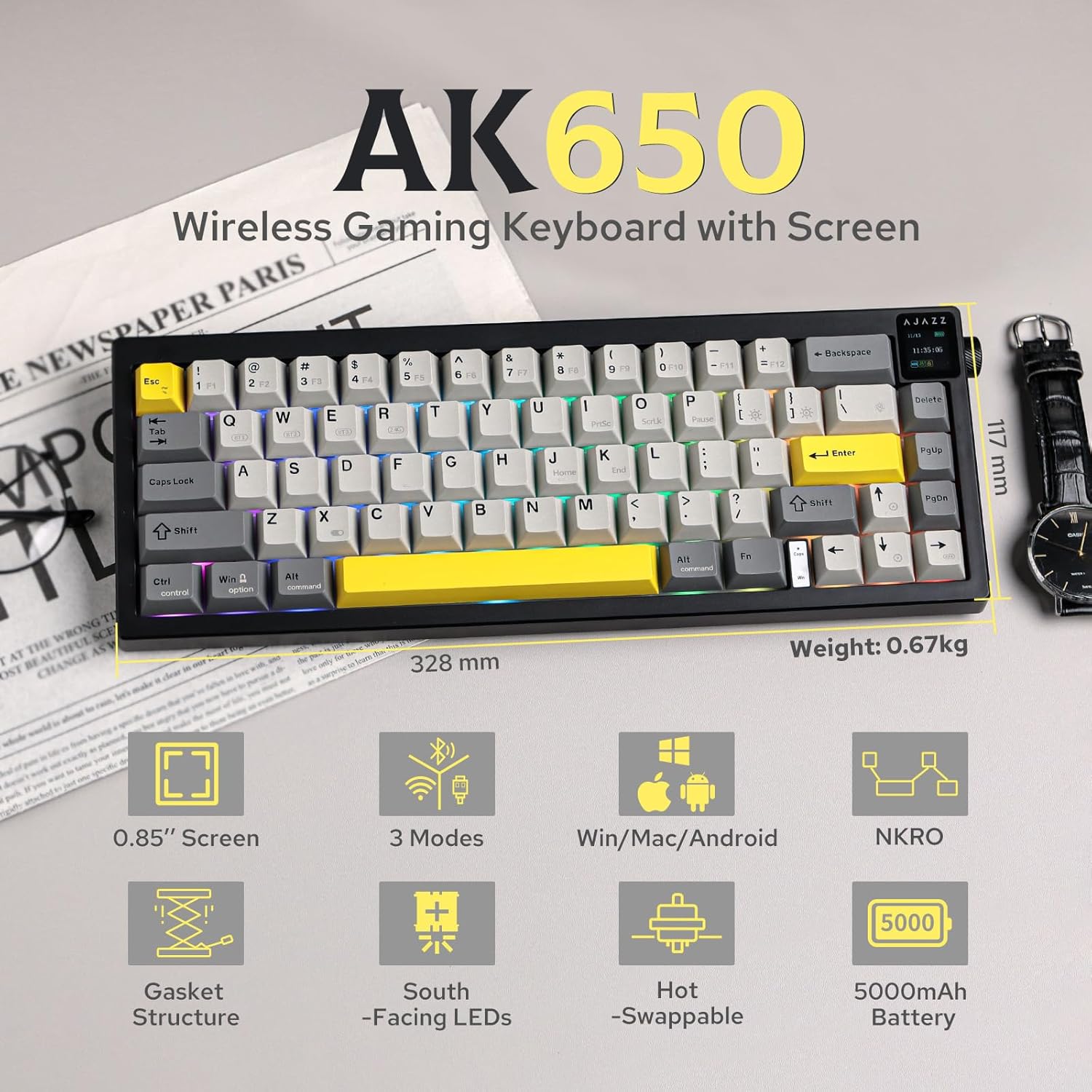 Ajazz AK650 Gaming Mechanical  – обзор и цена Gaming Keyboard Budget