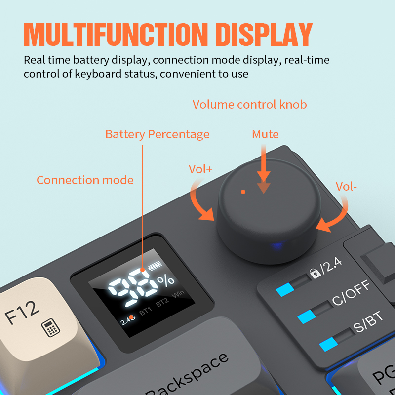 New Dual-Mode 80 Keys Wireless – обзор и цена Gaming Keyboard Mouse Wireless