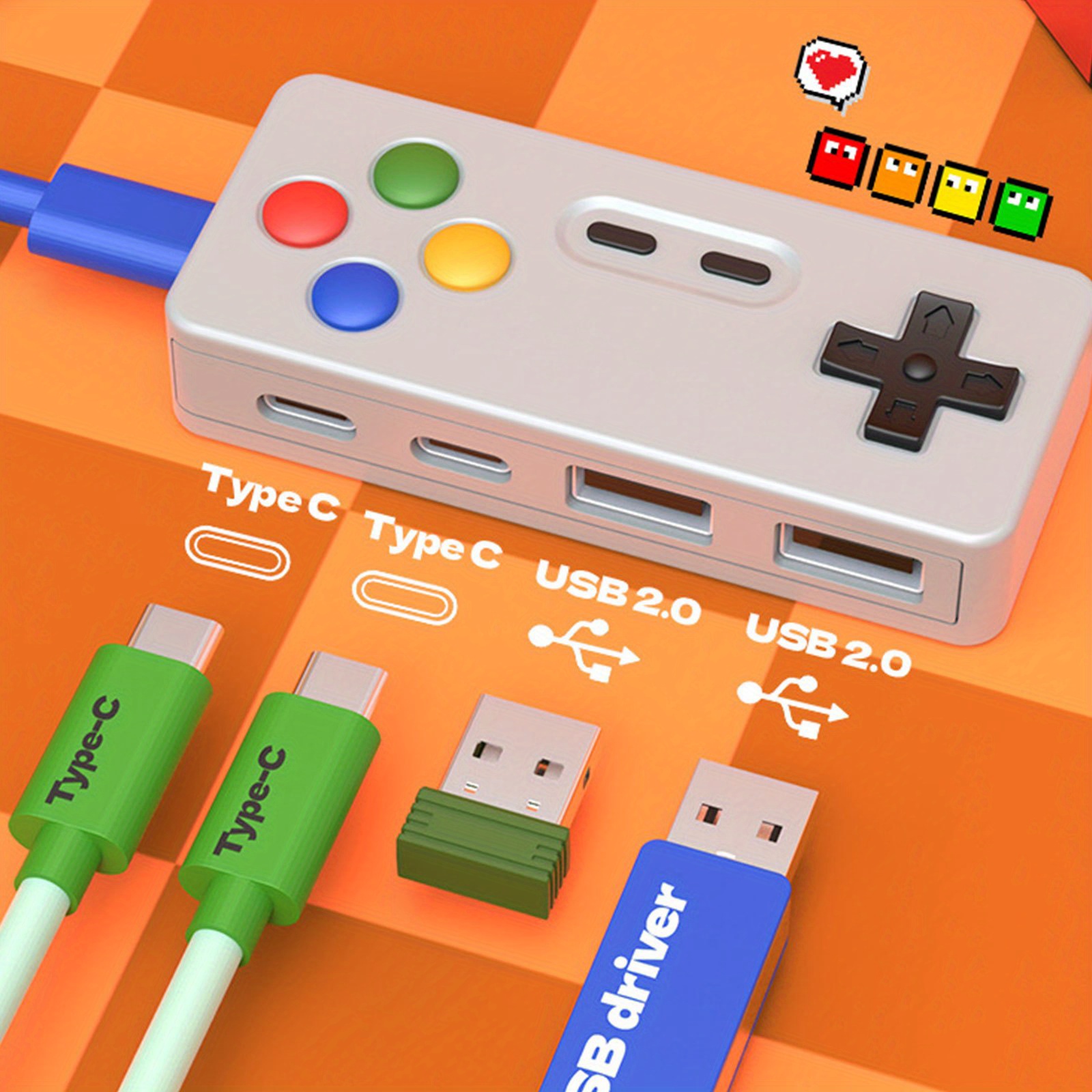 1PC Cartoon USB C Extension Ad – обзор и цена Gaming Keyboard Type C