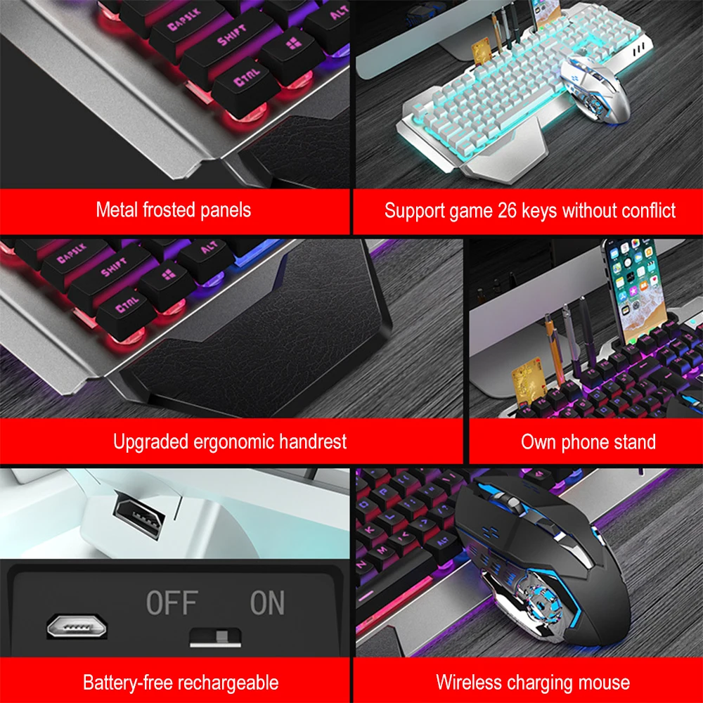 K680 Rechargeable 2.4G wireles – обзор и цена Gaming Keyboard Mouse Wireless