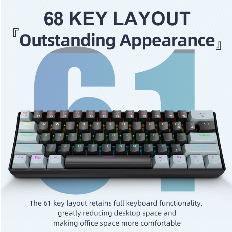 APAYADO K61 Mini Mechanical Ke – обзор и цена Gaming Keyboard Half