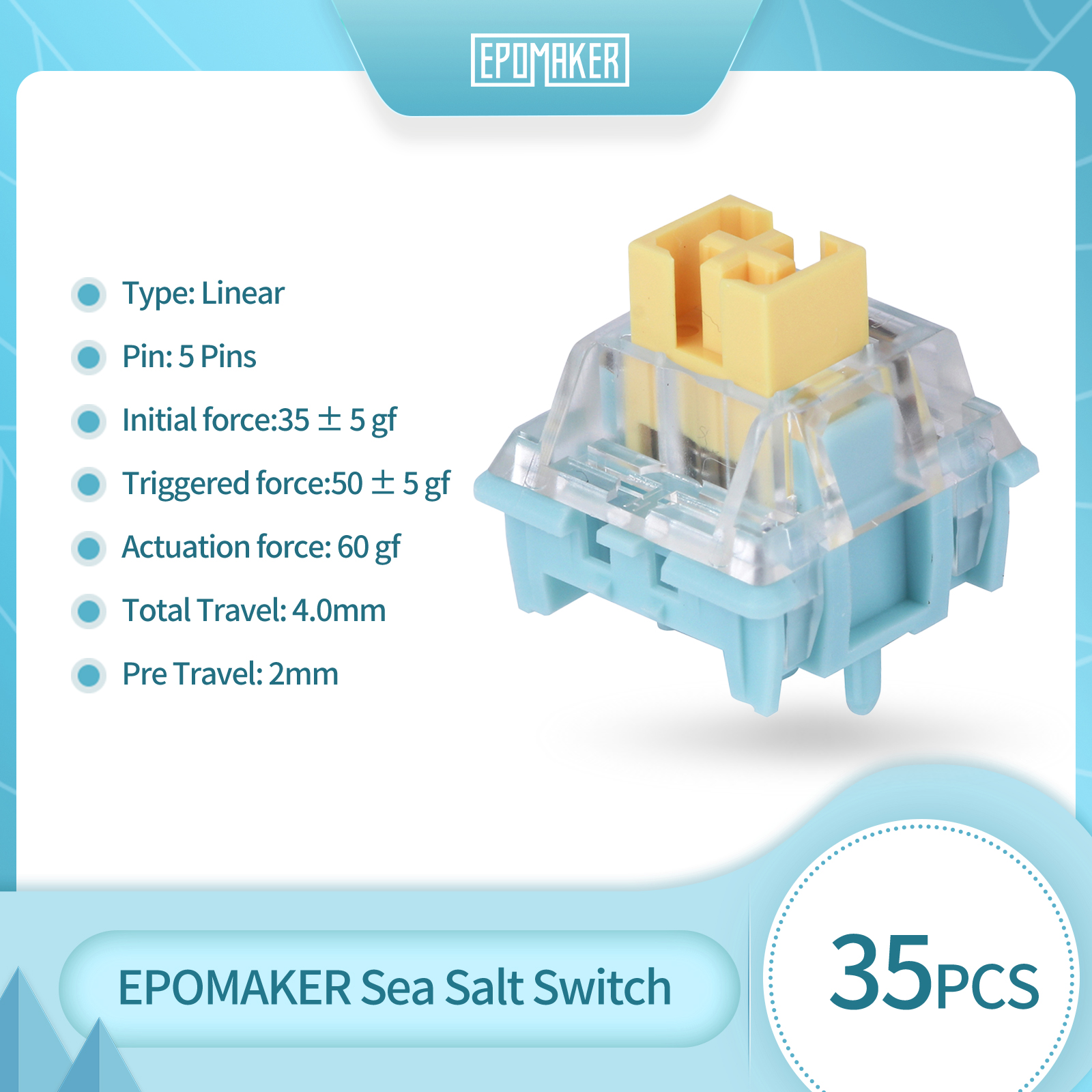 35 Pieces EPOMAKER Sea Salt Si – обзор и цена Mechanical Switch Tester