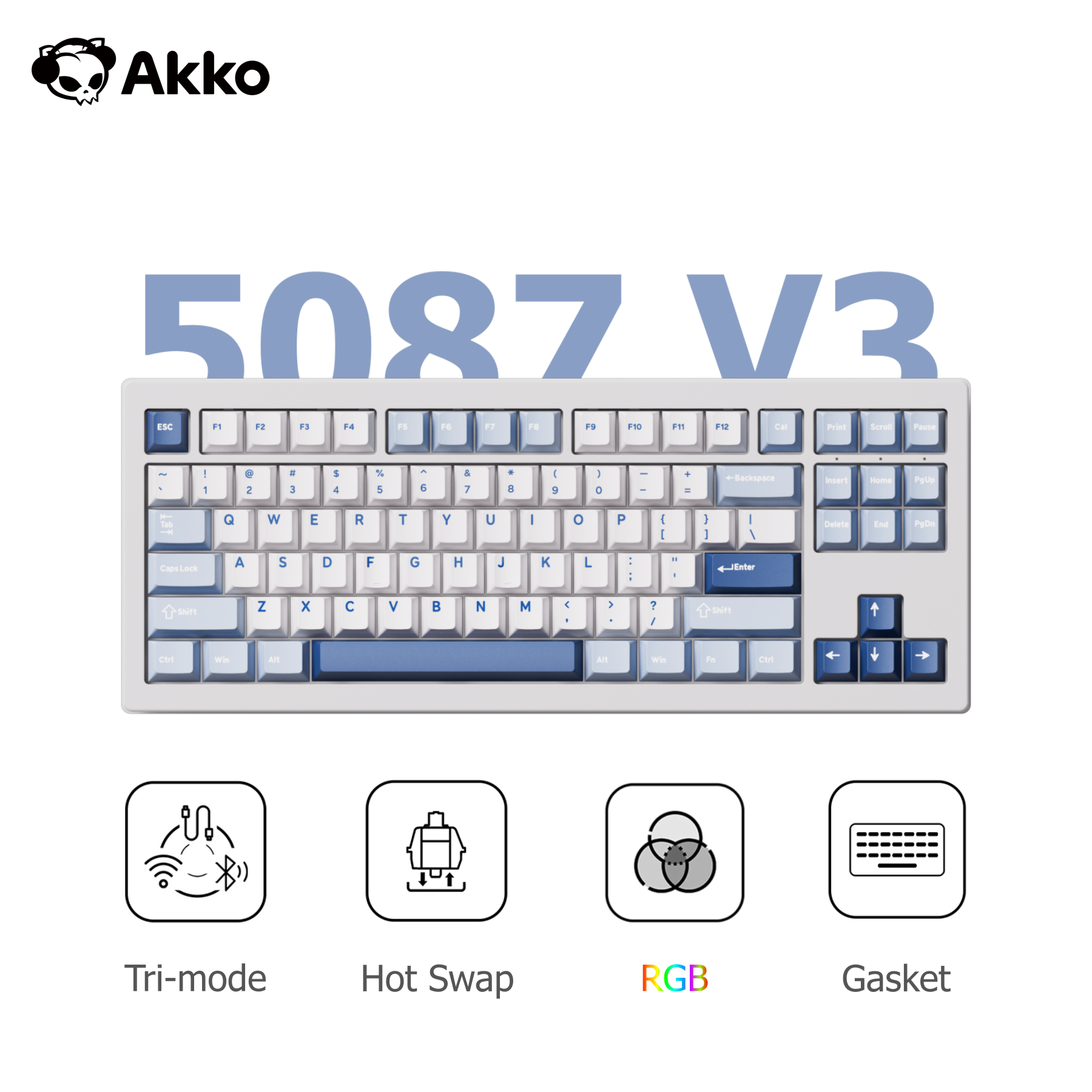 Akko 5087 V3 Tri-mode Keyboard – обзор и цена Gaming Keyboard Tkl