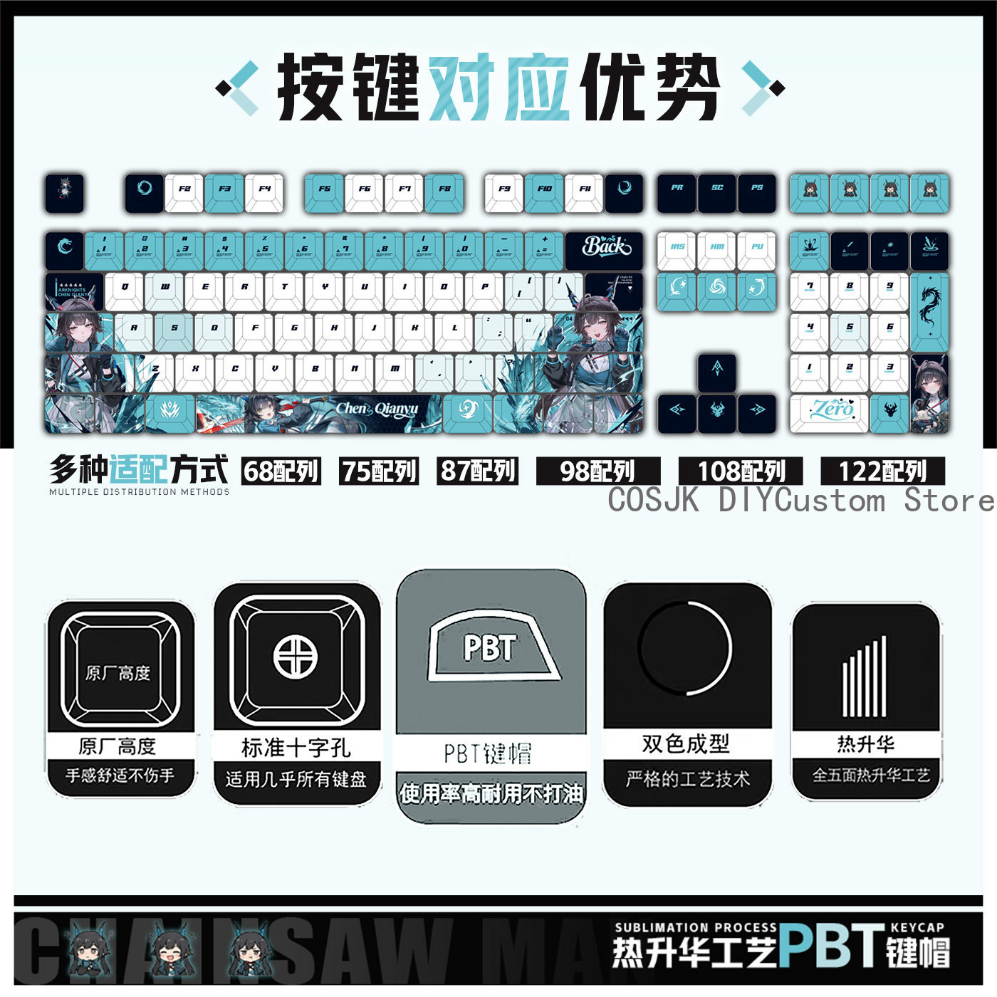 122 Keys Anime Chen Qianyu Ark – обзор и цена Gaming Keyboard Mechanical
