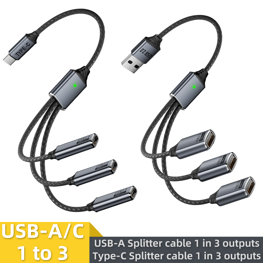 USB splitter cable 1-in-3outpu – обзор и цена Gaming Keyboard Type C