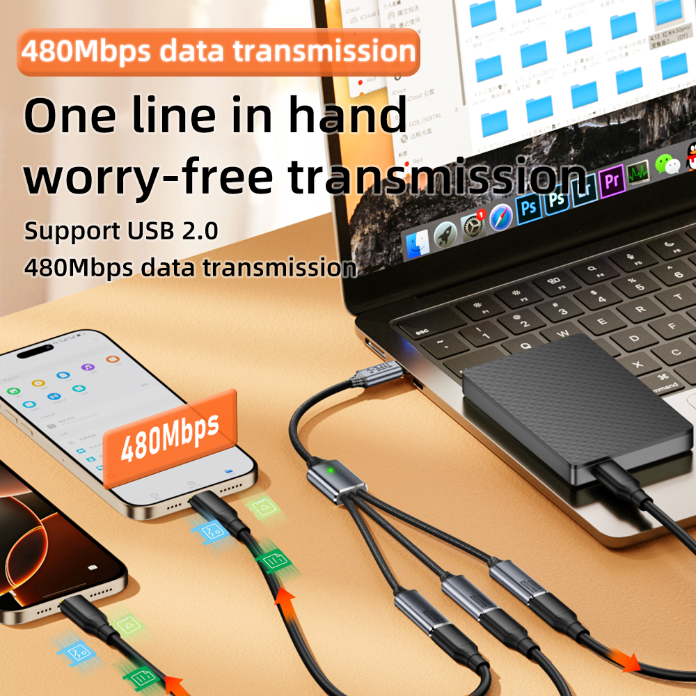USB splitter cable 1-in-3outpu – обзор и цена Gaming Keyboard Type C