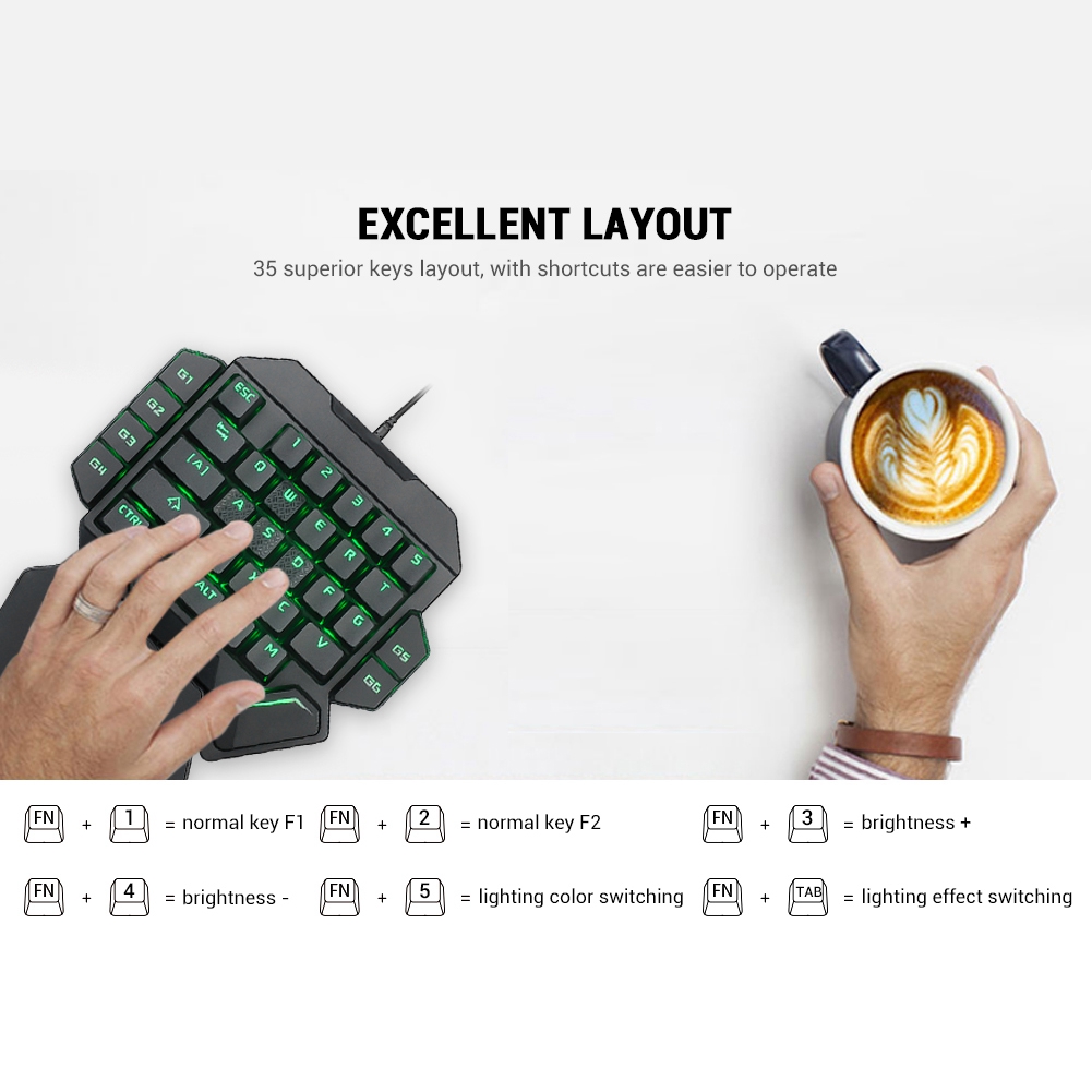 Blacklight Keyboard Onehanded  – обзор и цена Gaming Keyboard Half