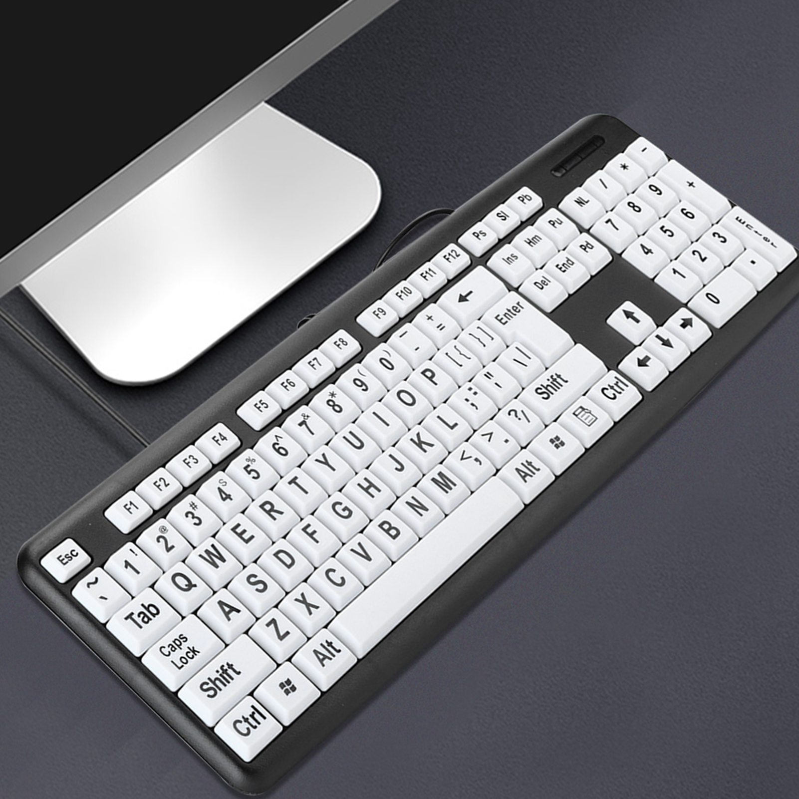 Black Low Vision Keyboard USB  – обзор и цена Gaming Keyboard Half