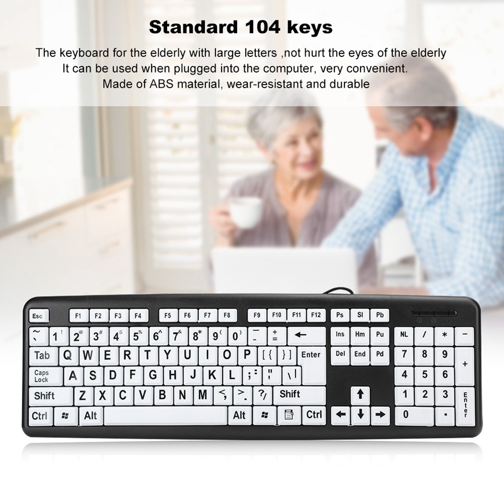 Black Low Vision Keyboard USB  – обзор и цена Gaming Keyboard Half