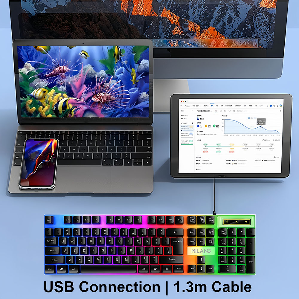 KEBIDUMEI USB Wired Keyboard R – обзор и цена Gaming Keyboard Half