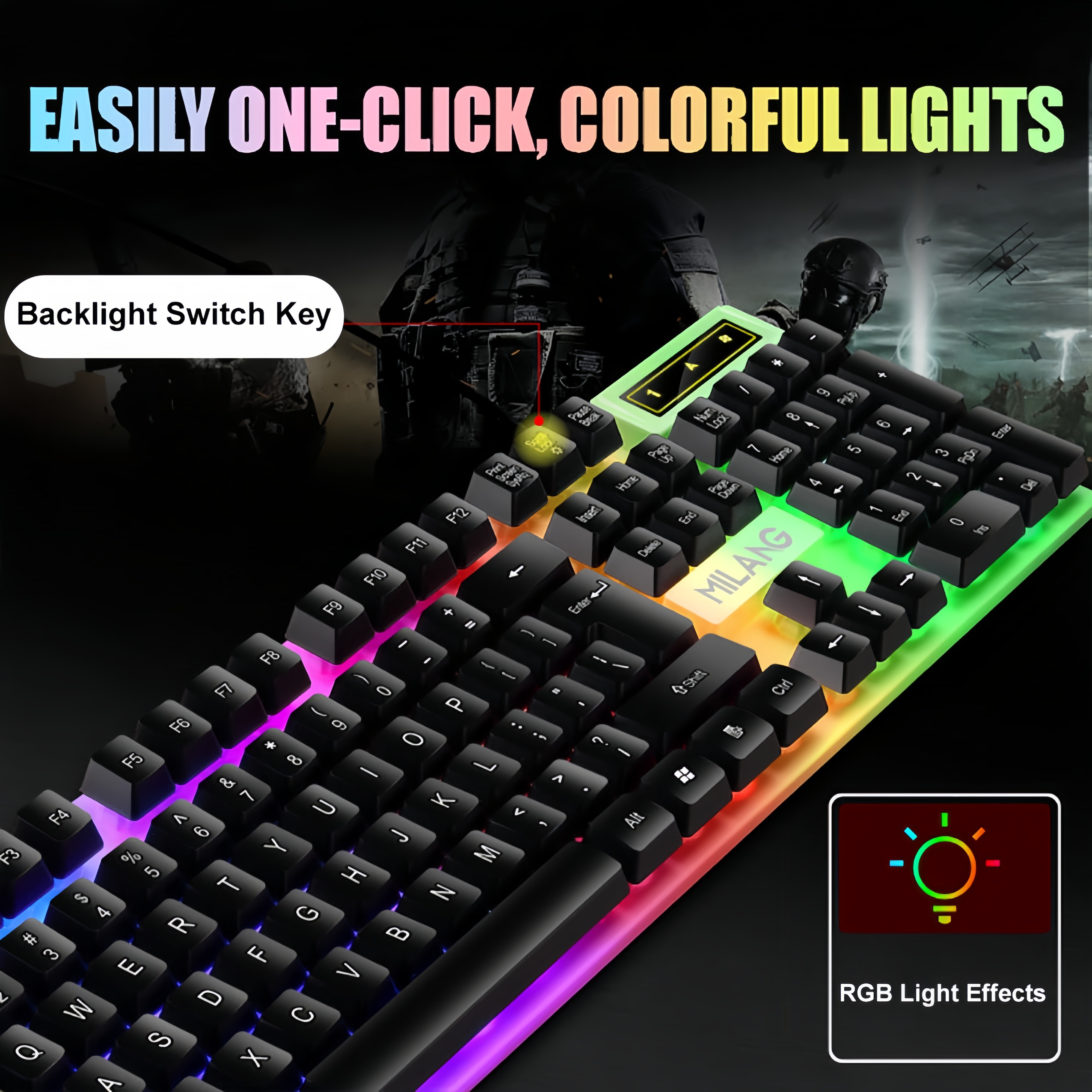 KEBIDUMEI USB Wired Keyboard R – обзор и цена Gaming Keyboard Half