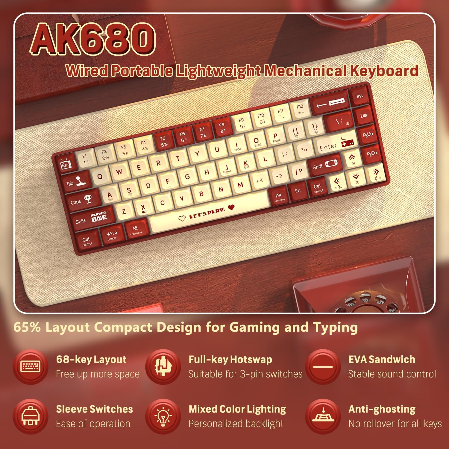 MAMBASNAKE x ATTACK SHARK AK68 – обзор и цена Gaming Keyboard Half