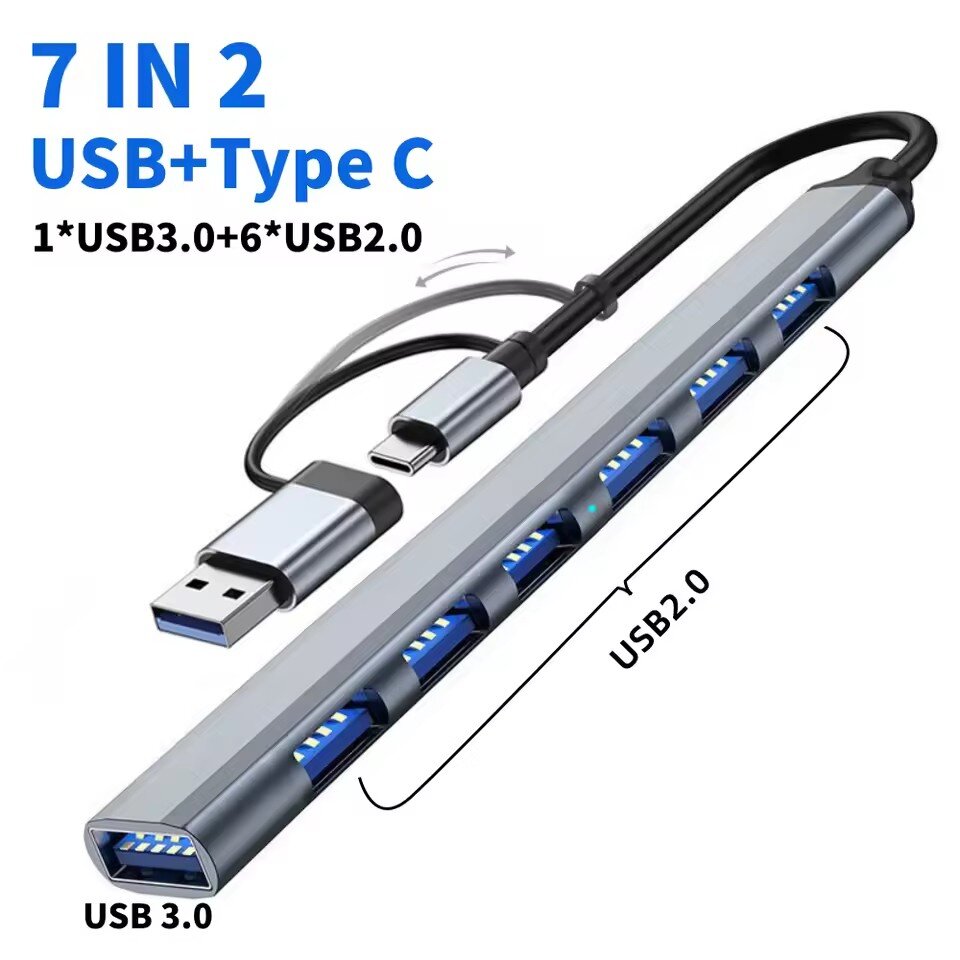 7 Ports USB 3.0 Type C HUB Exp – обзор и цена Gaming Keyboard Type C
