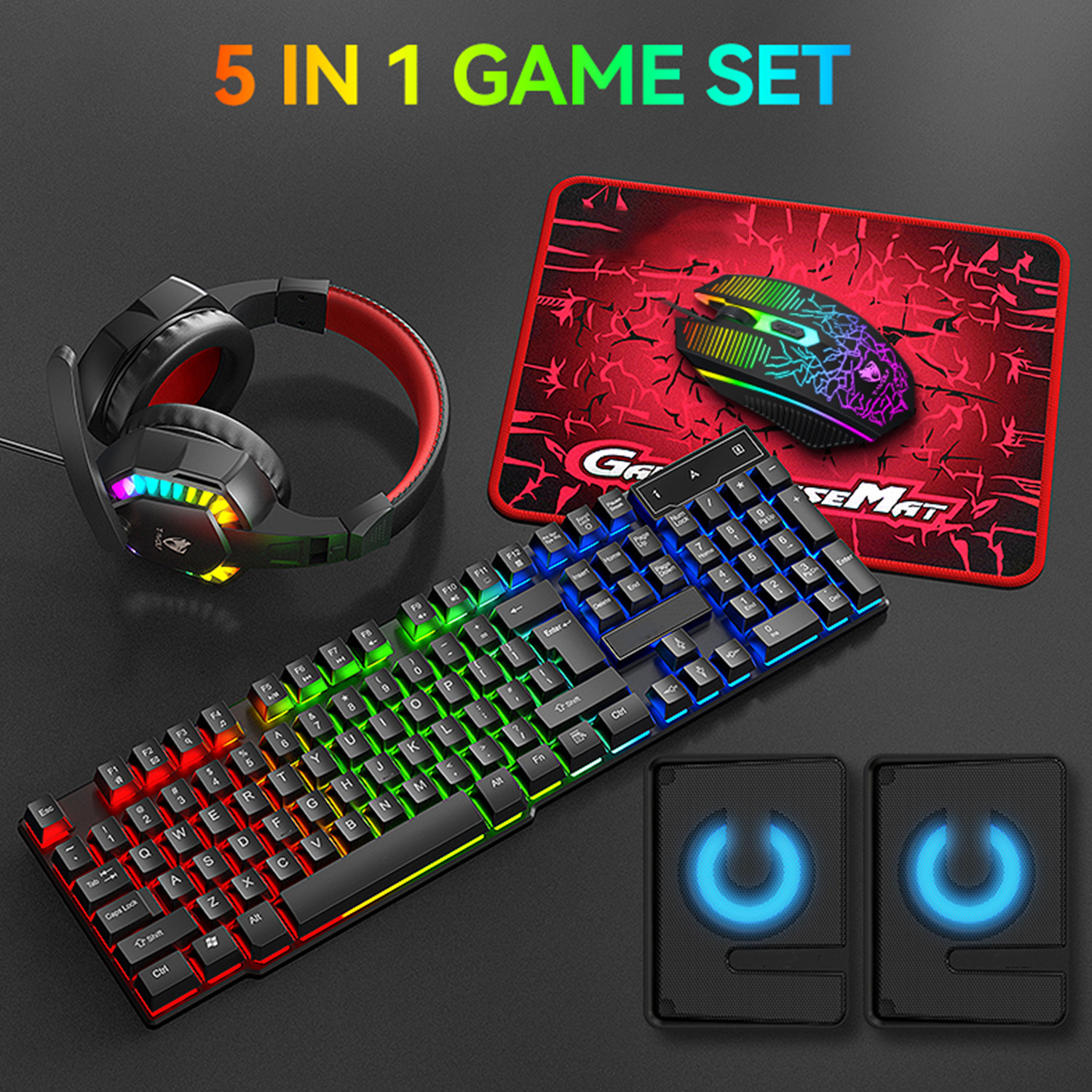 5-in-1 Set Gaming Combo Keyboa – обзор и цена Gaming Keyboard Mouse Wireless