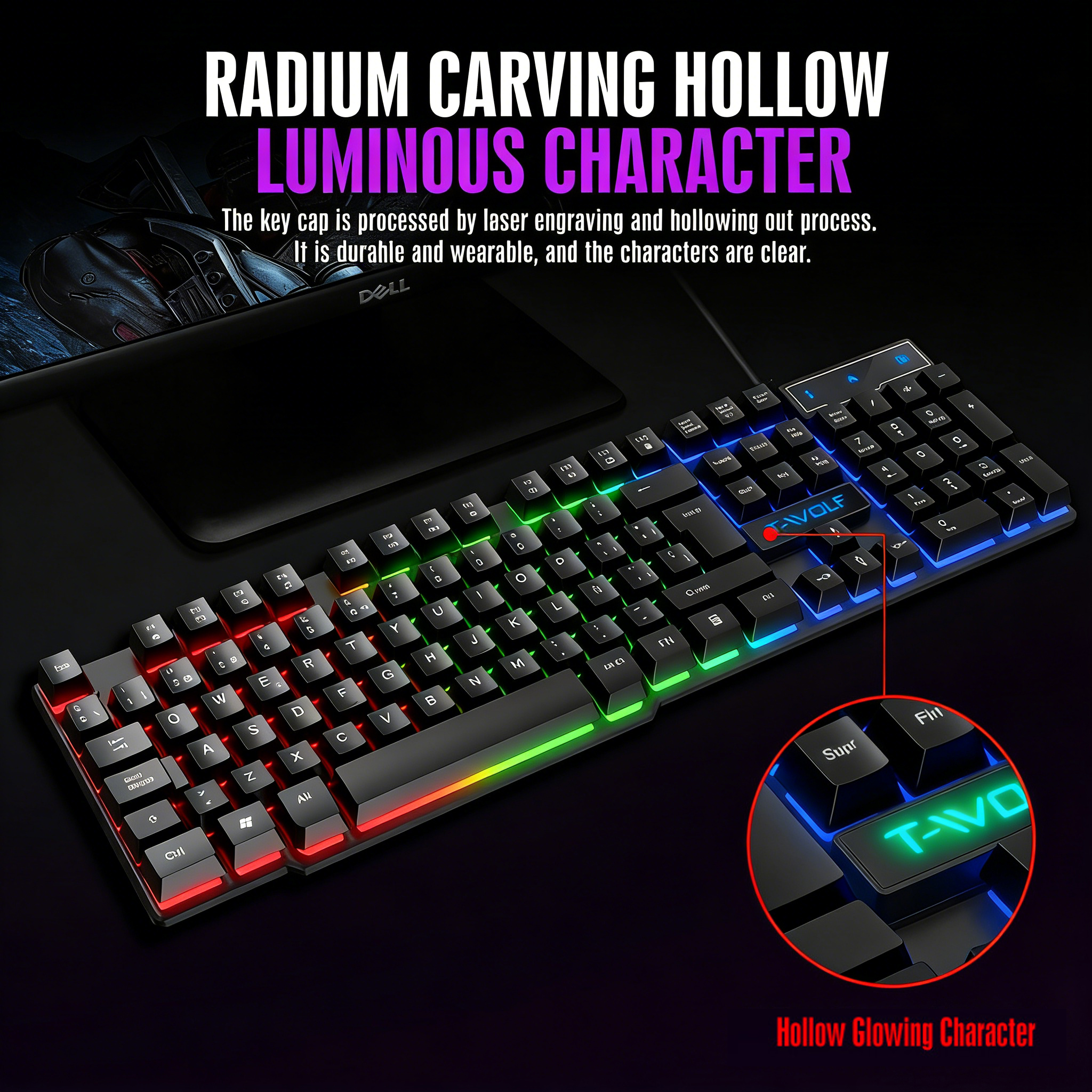 Mechanical feel Gaming Keyboar – обзор и цена Gaming Keyboard Half