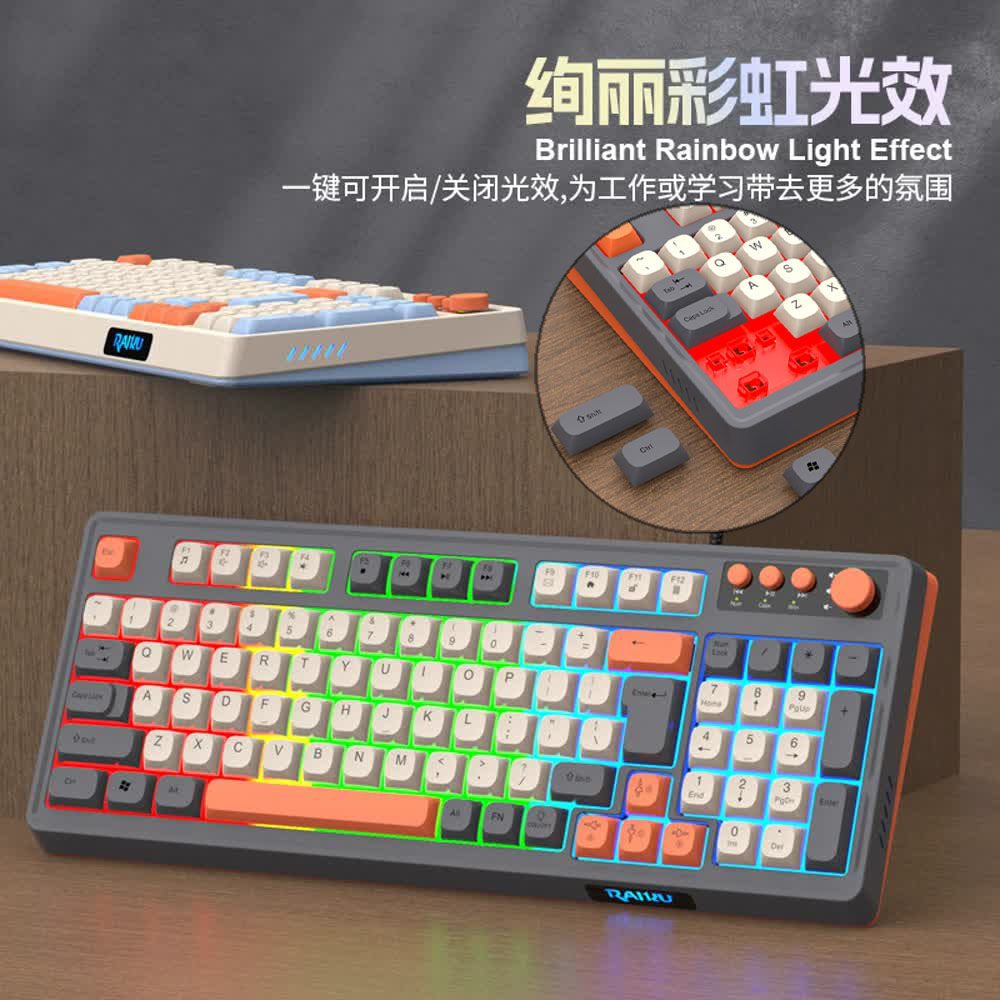 Backlight RAIKU K98 Keyboard R – обзор и цена Gaming Keyboard Half