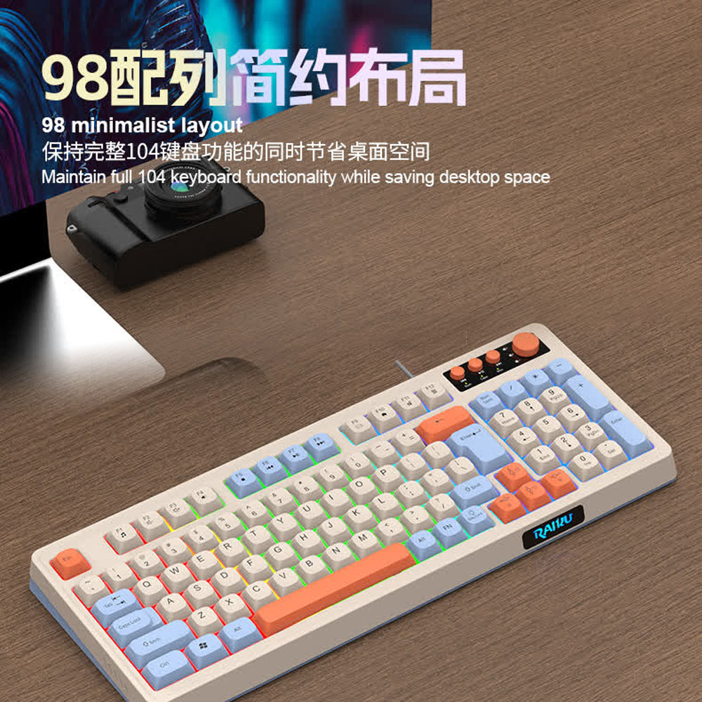 Backlight RAIKU K98 Keyboard R – обзор и цена Gaming Keyboard Half