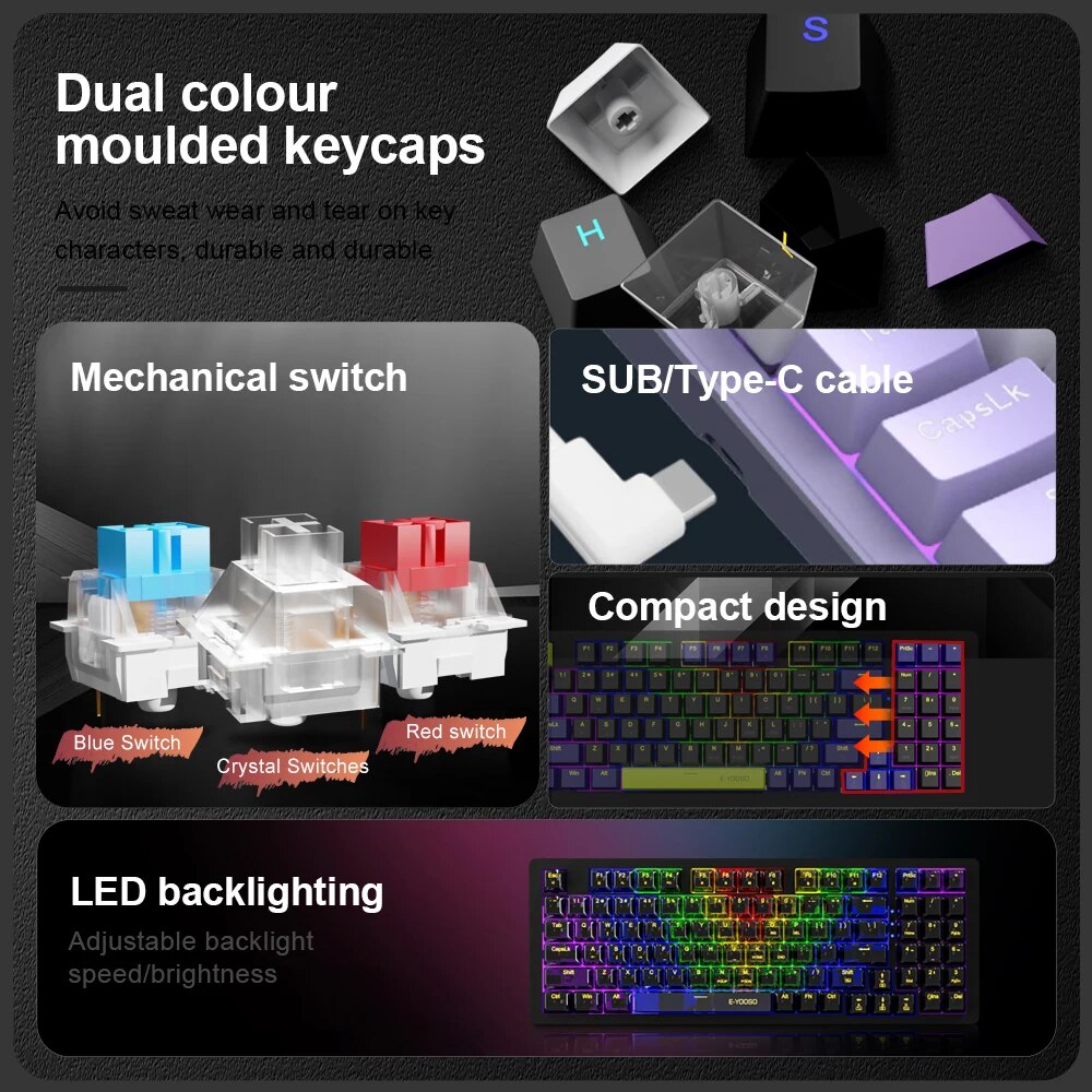 E-YOOSO Z94 USB Mechanical Gam – обзор и цена Gaming Keyboard Budget
